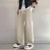 Pantalones de verano finos de seda de hielo para hombre transfronterizos, secado rápido, holgados, talla grande, con caída, pierna ancha, pantalones largos casuales frescos para hombre