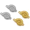 Pingente Sólido de Concha Color-Preserving Estilo Oceano Banhado a Ouro 18K Aço Inoxidável Conector para Pulseira Colar DIY