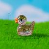Micro paisaje lindo brillo fino pequeño pato amarillo muñeca colgante paisaje resina decoración accesorios Mini pequeños adornos