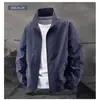 Jaqueta masculina transfronteiriça com gola alta, casaco casual respirável para primavera e outono, roupa de trabalho para exterior, corta-vento moderno, solto e versátil