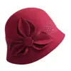 Rongmei 2026 Nuevo Sombrero Clásico Hepburn Transfronterizo con Ala Curva, Sombrero de Mezcla de Seda y Lana, Elegante Sombrero de Estilo Francés