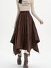 Otoño 2026 Nuevo Falda Irregular Retro Coreana para Mujer Falda de Longitud Media de Línea A Estilo Melard para Mujer A7446