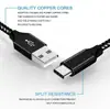 Cable de datos de carga rápida para teléfono móvil USB, interfaz Tipo-C, línea de carga para teléfono móvil trenzada de nailon, 1 2 3 metros, venta al por mayor de fábrica