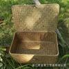 Caja de Paja de Hierba Dorada Hecha a Mano con Materiales Naturales Caja de Regalo Creativa Caja de Regalo para Acompañante