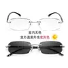 Gafas de lectura graduadas sin montura con tinte azul para hombres mayores, ultraligeras, bloqueadoras de luz azul, de alta gama, alta definición, para personas de mediana edad y mayores