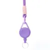 Corda Trançada de Loop Rápido Transfronteiriça Fivela de Puxar Fácil Cabo de Aço em Formato de Gota Macaron Chaveiro Retrátil Anti-perda Anti-roubo