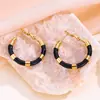 Pendientes de Aro y de Botón de Acero de Titanio de Lujo Ligero de Gama Alta con Esmalte de Color Transfronterizos para Mujer Estilo Dulce y Fresco Pendientes Versátiles En Stock Venta al por Mayor