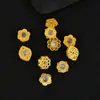 Anillo de Plata S925 Chapado en Oro Incrustado Flor de Girasol Luna Blanca Superficie Agujero Pasante Accesorios Moda DIY Nuevo Chinoiserie Accesorios de Flores Pequeñas