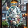 Colgante de Pascua de Acrílico Transfronterizo, Huevo y Conejo, Atrapasoles, Letrero, Regalo, Decoración de Ventana, Porche.
