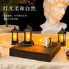 Luz de vento quadrada pequena retrô mini luz de vela eletrônica led luz noturna luz de atmosfera decorativa criativa enfeites de mesa