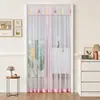 Cortina de Puerta de Conejo de Dibujos Animados Sin Taladro Pegatina Mágica Cortina Mosquitera Cortina Divisoria para Dormitorio Sala de Estar Barra Retráctil Colgante Cortina Media