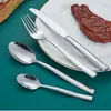 Faca de Bife e Garfo Estilo Ocidental 430L Aço Inoxidável Colher Talheres de Mesa para Hotel Venda de Estoque
