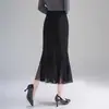 Falda midi de malla de lunares estilo sirena para mujer, nueva colección otoño/invierno 2026, de cintura alta, estiliza la figura y se ajusta al cuerpo, moderna y versátil