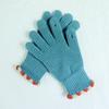 Guantes de punto de lana con dedos expuestos de invierno de Corea del Sur Ins Jelly Bean para mujer, de color sólido, con pantalla táctil, cálidos y resistentes al viento, para ciclismo