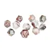 Jingdian Jewelry Cristales Naturales Perlas Octagonales Perlas Sueltas Pulsera DIY Hecha a Mano Pulsera Cristal Fantasma Rojo Perlas Sueltas Accesorios