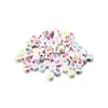26 Perlas del Alfabeto Inglés Color Blanco Perlas Acrílicas Plástico Redondas Pulsera con Perlas Plana Redonda Accesorios de Joyería