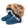 Botas de Nieve de Gran Tamaño de Comercio Exterior para Mujer 2026 Nuevo Estilo Suela Plana Forro de Borrego Peludo Botas Cálidas Imitación de Piel de Zorro Venta al por Mayor