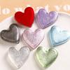 Aretes de parche de resina de amor agrietado de papel de aluminio plateado brillante de color claro fresco, horquilla, tocado, flor para zapato, joyería DIY