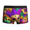 Nova Máscara de Carnaval Impressa em 3D Europeia e Americana Transfronteiriça Roupa Íntima Masculina Boxer de Seda de Leite Respirável Calções de Natação