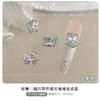 Novas Decorações de Nail Art com Zircônia Branca Empilhadas com Diamantes, Bolas de Diamante Feitas à Mão, Diamantes de Nail Art de Ovo de Pombo de Ângulo Reto Totalmente Diamantados Deslumbrantes