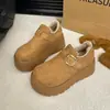 Inverno 2026 Sapatos de Algodão Slip-on Femininos Novas Plataformas Mulas Retrô Botas de Neve Salto Coberto de Veludo Quente Espessado