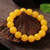 Pulsera de Cera de Abejas Natural Amarilla, Pulsera de Cuentas de Ámbar de Cera de Abejas de Segunda Generación, Pulsera de Círculo Único, Suministro en Vivo y Venta al por Mayor