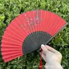 Leque Dobrável Estilo Antigo Transfronteiriço para o Verão, Estilo Chinês, Hanfu, Cheongsam, Leque Pequeno Dobrável de Bambu Portátil para Mulheres