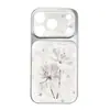 Adequado para capa de celular Apple 17 Pro Max iPhone 16, proteção completa da lente, estilo coreano moderno, design de lírio de renda para mulheres