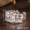 Tiktok Combinación Geométrica de Trapecio Disposición Lujo Ligero Elegante para Viajar Anillo Anillo Abierto de Nicho