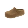 Nuevos Zapatos de Otoño Individuales Birkenstock Punta Cerrada Medias Pantuflas Mujer Dos Mulas Zapatos Retro 2026 Suela Gruesa Aumento de Altura Interior