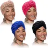 Novo chapéu lenço étnico transfronteiriço para a Amazon, turbante torcido com nó, chapéu pullover feminino liso casual e moderno