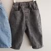 2026 Pantalones Casuales Nuevos Estilo Coreano para Niños Simples Sueltos Bolsillo Grande Cintura Elástica Unisex Jeans para Bebé 2