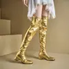 Botas de moda versátiles para otoño e invierno para mujer, botas largas transfronterizas con punta redonda, suela de goma, antideslizantes, cremallera trasera, color liso, botas para mujer de talla grande