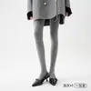 Medias de Algodón Nube para Mujer Otoño Invierno Ropa Exterior Presión Adelgazantes Primavera Otoño Serie Gris Medias Capa Base Gris Artefacto Pierna Desnuda