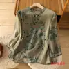 Novo top bordado de algodão e linho plus size feminino, soltinho e modelador, moderno + calça longa de algodão e linho, conjunto elegante