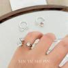 Anillo Abierto Minimalista de Diamante Brillante para Mujer, Estilo Coreano Ins Moda Versátil Anillo para Dedo Índice con un Temperamento Nicho de Alta Gama