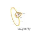 Anillo de acero de titanio con personalidad de moda de lujo ligero con circonita en forma de gota de agua y temperamento de diseño europeo y americano, no se decolora, venta al por mayor que combina con todo