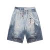 Jeans colgantes de pierna ancha con estampado completo para hombre, nuevos pantalones capri casuales holgados americanos de pierna recta de verano