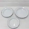 Suministro Directo de Fábrica Plato Redondo Retro Antiguo Plato para Fondue Plato para Barbacoa Logo Imprimible Plato Esmaltado Nostálgico