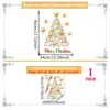Festival de Natal Estilo Múltiplo Árvore de Natal em Aquarela Adesivos para Janela Vidro de Vitrine Porta de Vidro Decoração de Casa Adesivos Eletrostáticos para Vidro