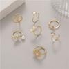 Anillo para Mujer que No se Desvanece Accesorios de Joyería DIY Abierto Perla Estilo Frío Corazón Cola de Pez Lazo Anillo con Nácar