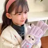 Guantes infantiles estrella Delu lindos de dibujos animados con forro polar engrosados cálidos otoño e invierno niños medianos y grandes estudiantes para montar anticongelante dedo