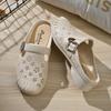 Pantuflas de Medio Pie Baotou para Ropa Exterior de Mujer Nueva Moda Zuecos Huecos Perezosos Hogar Antideslizante Suela Suave Zapatos de Mujer para Mamá Verano