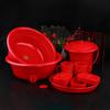Artículos de tocador para bodas al por mayor, juego de lavado para bodas de Daquan, caja de jabón, lavabo rojo para bodas.
