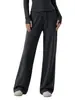 Pantalones deportivos para mujer de otoño e invierno con forro polar, diseño holgado de pierna recta, cintura con cordón, gruesos y cálidos, perfectos para usar en capas, pantalones largos casuales