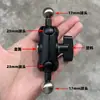 Adaptador de roda universal de pan/tilt de reposição para suporte de celular com cabeça esférica de 17 mm para 1/4 interno e externo, acessórios de conexão tipo vagem de ervilha