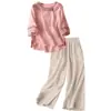 Traje casual de moda transfronterizo de talla grande europea y americana para mujer, nuevo estilo de verano 2026, conjunto de dos piezas con top bordado con abertura