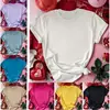 [Código Europeu Transfronteiriço] Camiseta Feminina Lisa de Manga Curta com Gola Redonda Solta de Cor Pura Transfronteiriça
