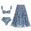 Traje de Baño Europeo y Americano Amazon Aliexpress Bonito Francés Dividido Vacaciones de Aguas Termales Aspecto Adelgazante 2302 Traje de Baño Aspecto Adelgazante