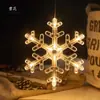 Luzes de Natal LED com Ventosa para Interior Cordão de Luzes para Decoração de Feriado Luzes em Formato de Floco de Neve e Sino Luzes de Decoração de Quarto Luzes de Atmosfera